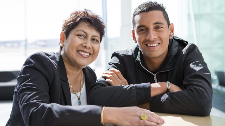 Nick Kyrgios' mum Nill wants son to act like Roger Federer after