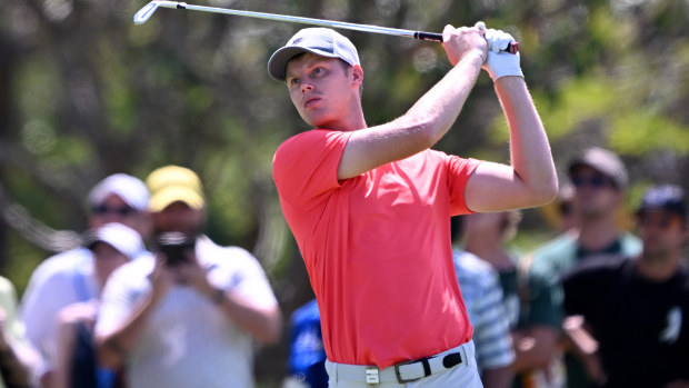 Cam Davis plays a shot at the Australian PGA Championship.