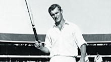 Australian opener Bob Cowper leaves the field after record breaking innings of 307 in the first innings against England in Melbourne. Pic: filed: 7 feb 1966