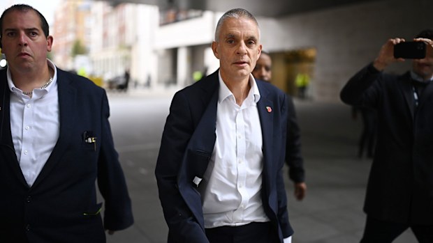 Former BBC director general Tim Davie arrives at Broadcasting House, the BBC's headquarters in London, on Tuesday.