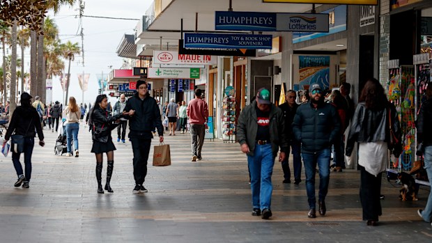 Shoppers at Manly Corso, Sydney.