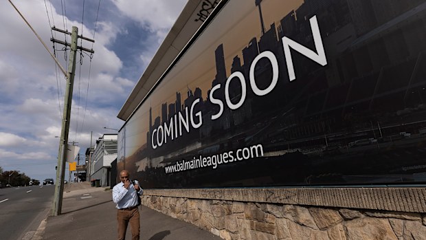 The abandoned Balmain Leagues Club in Rozelle on 28 April, 2021. 