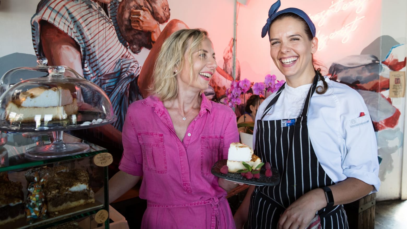 Owner Anna Allison and chef Joice Rosa at the Lion and Buffalo cafe in South Coogee.