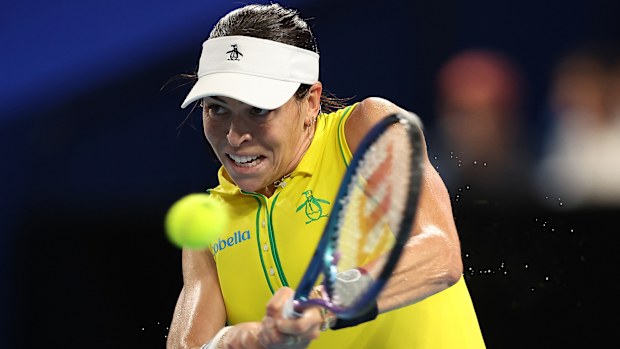 Australia's Ajla Tomljanovic in action at the United Cup.
