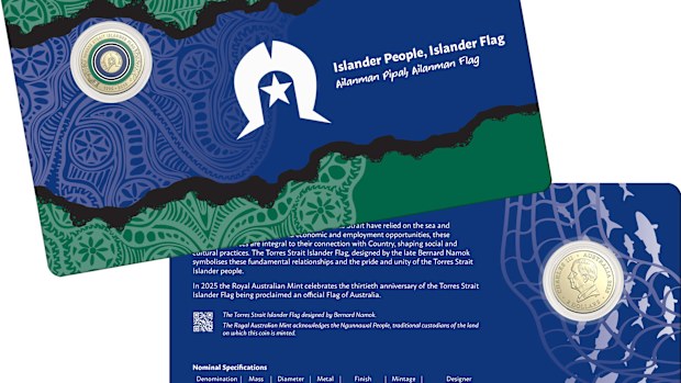 A new $2 coin has been released to celebrate the 30-year anniversary of the Torres Strait Islander flag being officially recognised as one of Australia's national flags. The Royal Australian Mint released the coin today, which features the Torres Strait Islander flag, however it will not enter circulation. 