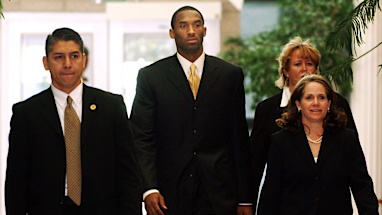 2004: Bryant's legacy was marred by the allegation that he raped a 19-year-old Colorado hotel worker. A civil suit was eventually brought, Bryant issued an apology through his attorney and the case was later dropped when the accuser refused to testify.