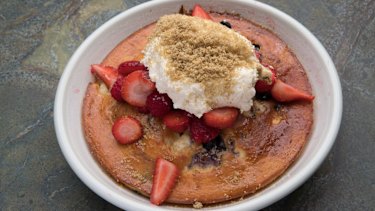 A fat ricotta hotcake is like a delicious mattress.
