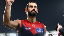 MELBOURNE, AUSTRALIA - APRIL 29: Brodie Grundy of the Demons high fives fans after winning the round seven AFL match between Melbourne Demons and North Melbourne Kangaroos at Melbourne Cricket Ground, on April 29, 2023, in Melbourne, Australia. (Photo by Quinn Rooney/Getty Images)