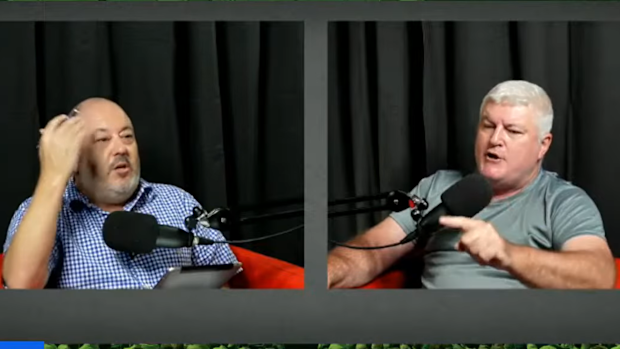 Cricket great Stuart MacGill berates podcast host Andrew Menczel.