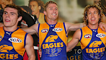 Adam Selwood (second from left) singing the West Coast victory song in 2012.