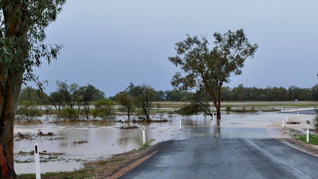 A road in Tambo in central Queensland has been washed out.