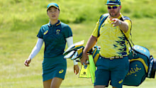 Australian golfer Minjee Lee warms up for the Olympics.