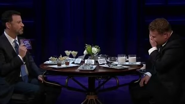 James Corden and Jimmy Kimmel.