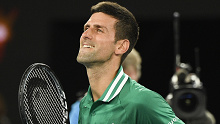 Novak Djokovic celebrates after defeating Germany's Alexander Zverev.