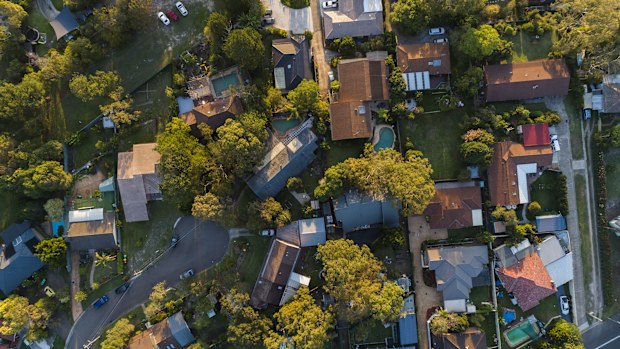 Sydney Housing from aerial view