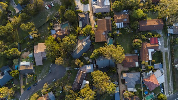 Sydney Housing from aerial view