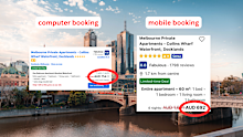 Booking on our phone gave us a cheaper option.