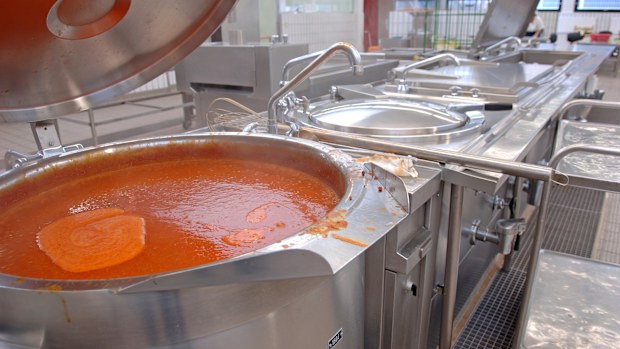 The chef fell into a vat of soup in a kitchen while cooking for a wedding (stock image).