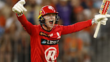 PERTH, AUSTRALIA - JANUARY 07: Ollie Peake of the Renegades celebrates after winning the match during the BBL match between Perth Scorchers and Melbourne Renegades at Optus Stadium, on January 07, 2026, in Perth, Australia (Photo by James Worsfold/Getty Images)