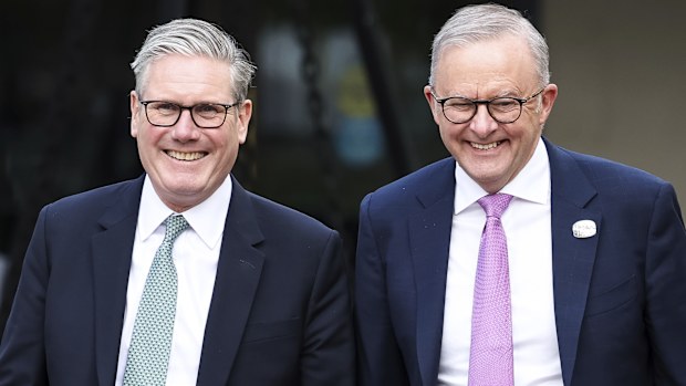 British Prime Minister Sir Kier Starmer and Australian Prime Minister Anthony Albanese at the 2025 G7 Summit in Canada.