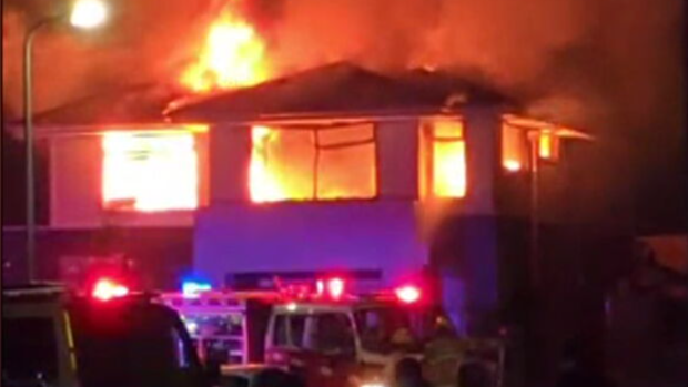 Two men in their 40s are fighting for life after the fire tore through the Clyde North home.