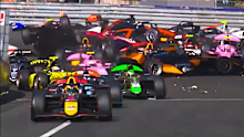 The Formula 2 race saw a turn one crash in Monaco involving 12 racers. 