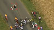 Nicole Frain was caught up in a massive shunt doing the women's Tour de France.
