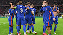 BUDAPEST, HUNGARY - SEPTEMBER 02: Jack Grealish of England drinks from a cup thrown from the crowd at Harry Maguire of England after he scores the third goal during the 2022 FIFA World Cup Qualifier match between Hungary and England at Stadium Puskas Ferenc on September 02, 2021 in Budapest, Hungary. (Photo by Michael Regan/Getty Images)