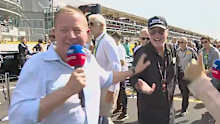 Martin Brundle and F1 world champion Nico Rosberg say goodbye to former Ferrari driver Eddie Irvine. 