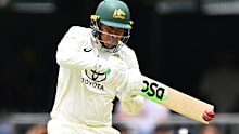 Usman Khawaja batting during day one of the Third Test match in the series between Australia and India at The Gabba on December 14, 2024 in Brisbane, Australia. (Photo by Bradley Kanaris/Getty Images)