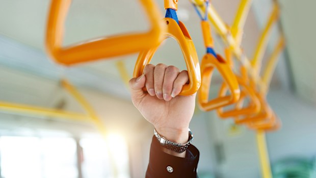 Person commuting stock photo