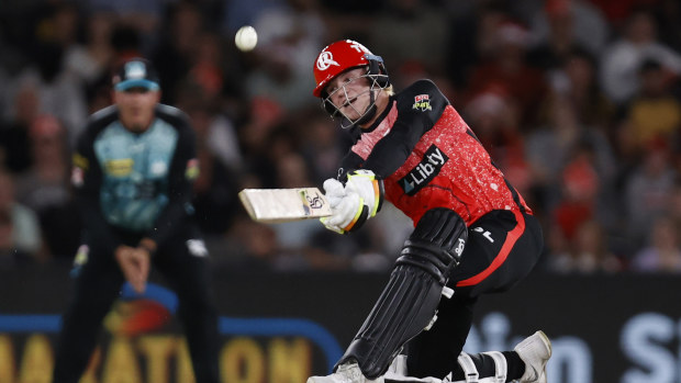 MELBOURNE, AUSTRALIA - DECEMBER 21: Jake Fraser-McGurk of the Renegades bats during the BBL match between Melbourne Renegades and Brisbane Heat at Marvel Stadium, on December 21, 2023, in Melbourne, Australia. (Photo by Darrian Traynor/Getty Images)
