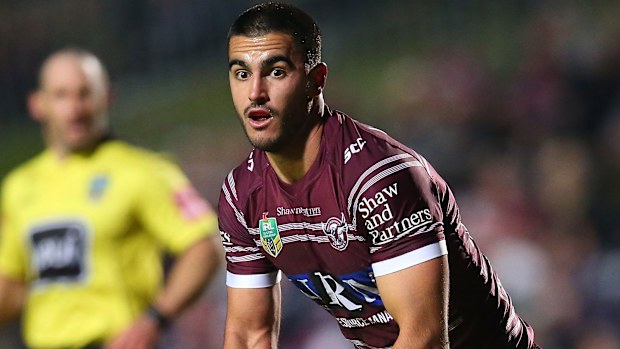 Tom Wright in action for the Manly Sea Eagles.
