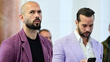 Brothers Andrew Tate and Tristan Tate in a Bucharest court, Romania.