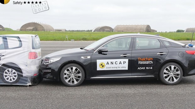 The Kia Optima is one of the growing number of local cars that feature autonomous emergency braking. Picture: Supplied