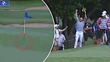 Daniel Gale hits a hole-in-one