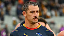Taylor Walker of the Crows reacts following the round 12 AFL match between Hawthorn Hawks and Adelaide Crows.