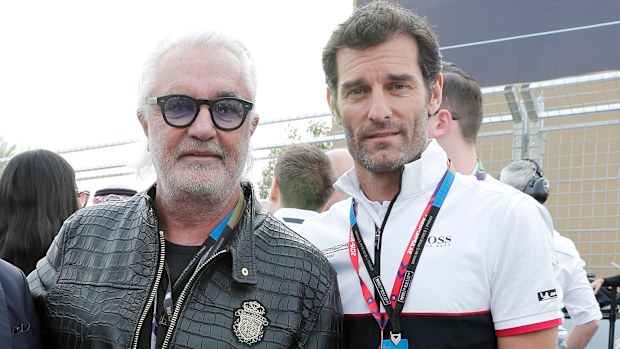 Flavio Briatore and Mark Webber photographed together at the opening race of the 2019 Formula E series. Photo: David M. Benett