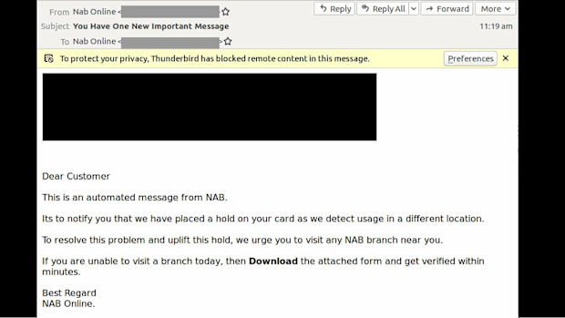 A NAB scam making the rounds