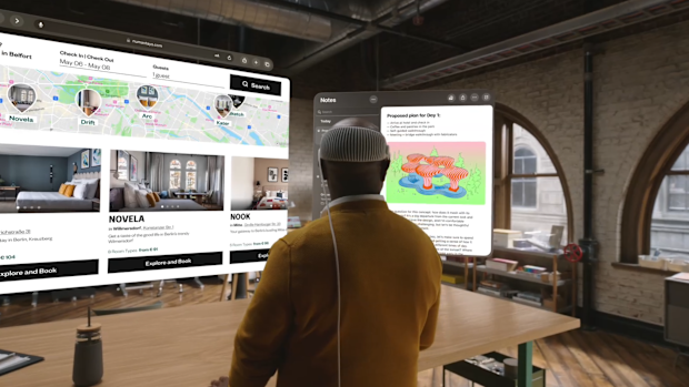 You can place your Mac anywhere in space and use Apple Vision Pro as a private, portable display.