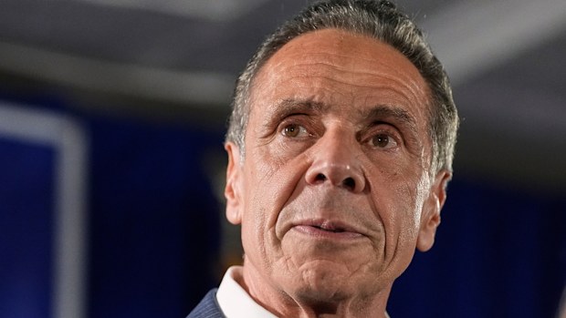 Mayoral candidate Andrew Cuomo speaks to supporters during a Democratic primary watch party.