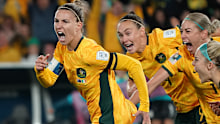 SYDNEY, AUSTRALIA - JULY 20:  Australia's Steph Catley celebrates scoring her side's first goal  during the FIFA Women's World Cup Australia & New Zealand 2023 Group B match between Australia and Ireland at Stadium Australia on July 20, 2023 in Sydney, Australia. (Photo by Stephanie Meek - CameraSport via Getty Images)