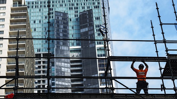 Constructioin workers in the CBD.