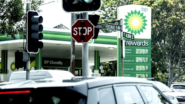Petrol prices showing BP petrol station in Clovelly 16th March 2026.