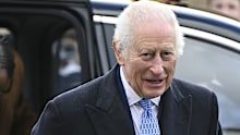 King Charles III arrives to inaugurate the Coronation Food Project hub, located at the Deptford Trading Estate, in South East London, Thursday, Nov. 14, 2024, to celebrate his 76th birthday and the first anniversary of the Coronation Food Project. 