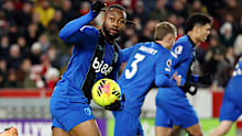Antoine Semenyo of AFC Bournemouth celebrates scoring.