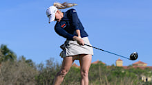 NAPLES, FL - NOVEMBER 21: LPGA golfer Charley Hull plays her shot during the CME Group Tour Championship on November 21, 2024, at Tiburon Golf Club in Naples, FL. (Photo by Michele Eve Sandberg/Icon Sportswire)