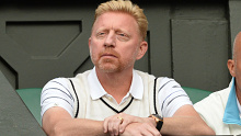 Boris Becker watching on at Wimbledon.