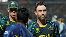 Glenn Maxwell of Australia looks dejected