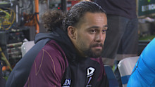 Josh Aloiai sits on the bench. 